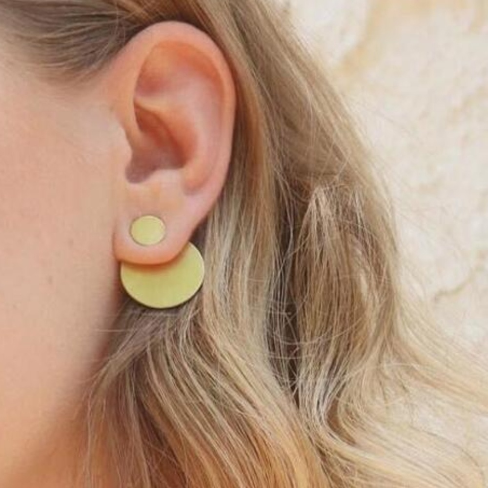 ABIZA | Gold Full Moon Chic Earring Jacket